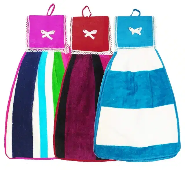 Cotton Hanging Hand Towel, Multicolor, Pack of 3