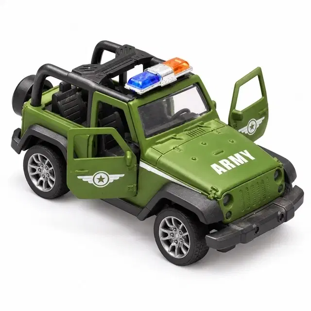 Toy Cloud 1:32 Thar Army Jeep Die-Cast Pull-Back Car with Opening Doors