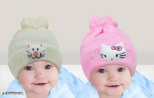 Printed Cap for Kids, Pack of 2 (Multicolor)