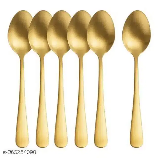 Stainless Steel Spoons, Golden, Pack of 6