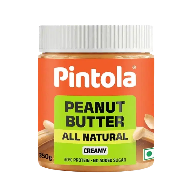 Pintola Peanut Butter Creamy, All Natural, Unsweetened 350 g