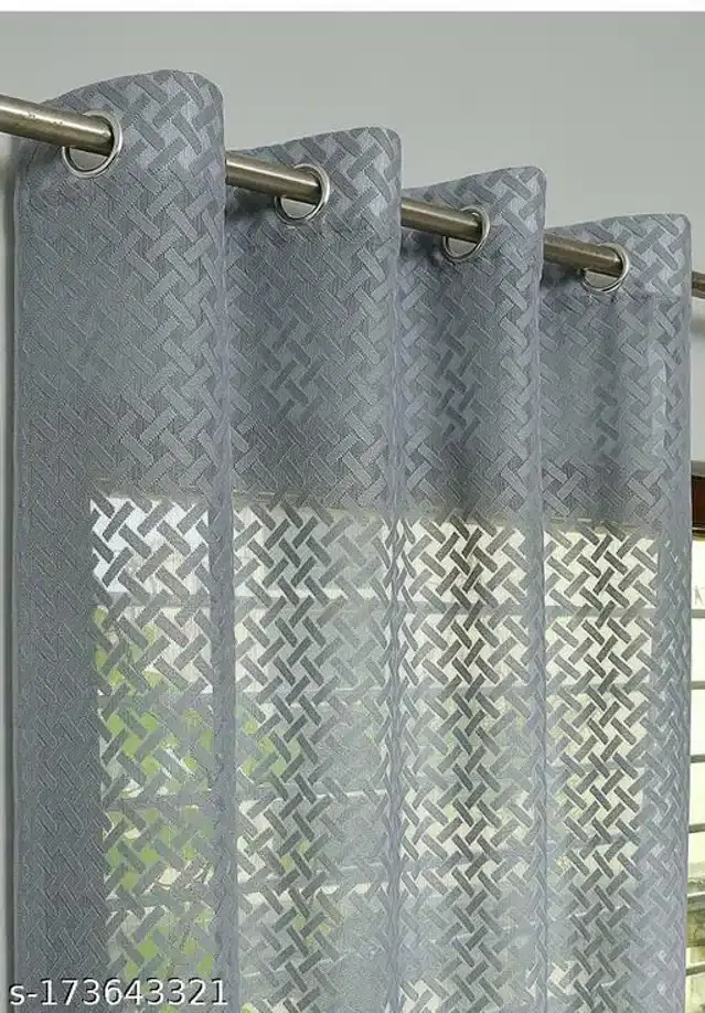 Curtains for Door, Grey, 5 Feet, Pack of 2