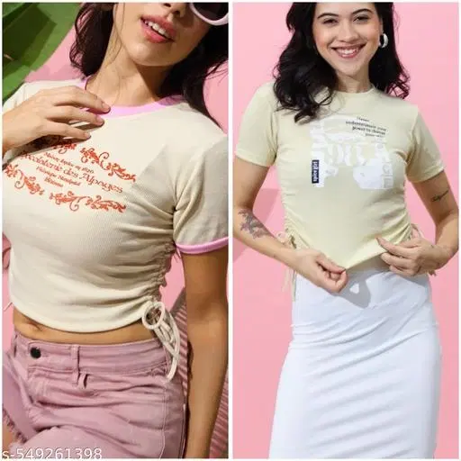 Cotton Blend Top for Women, Multicolor, Pack of 2 (XS)