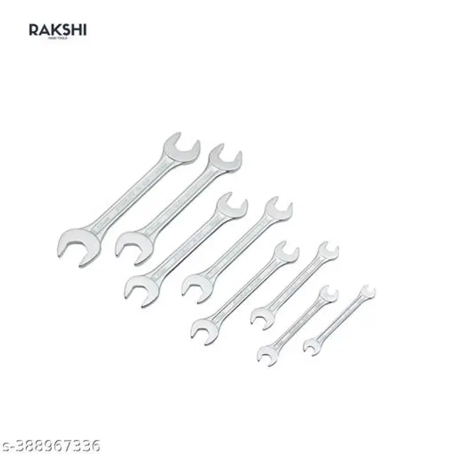 Combination Wrench Hand Tool Set, Silver, Set of 8