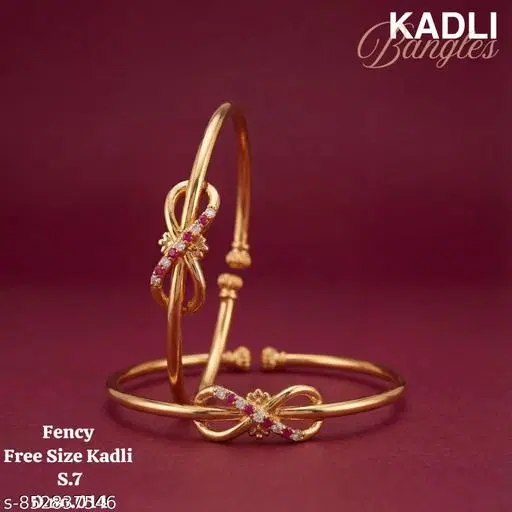 American Diamond Kadali for Women (Silver Plated, Gold, Free Size)
