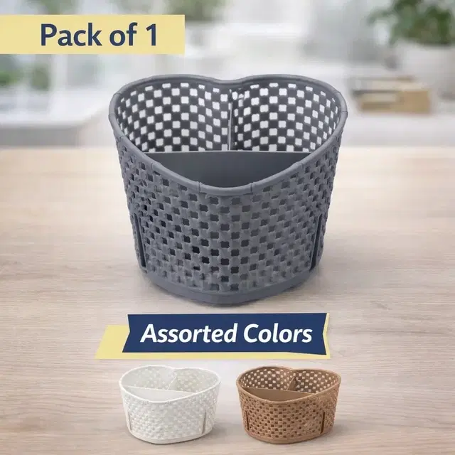 Heart Shape Storage Container Multipurpose Organiser, Office Stationery & Utensil Holder (Assorted Any 1 Colour)