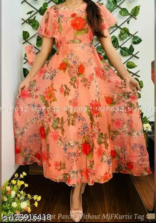 Designer Gown for Women (Peach, XS)