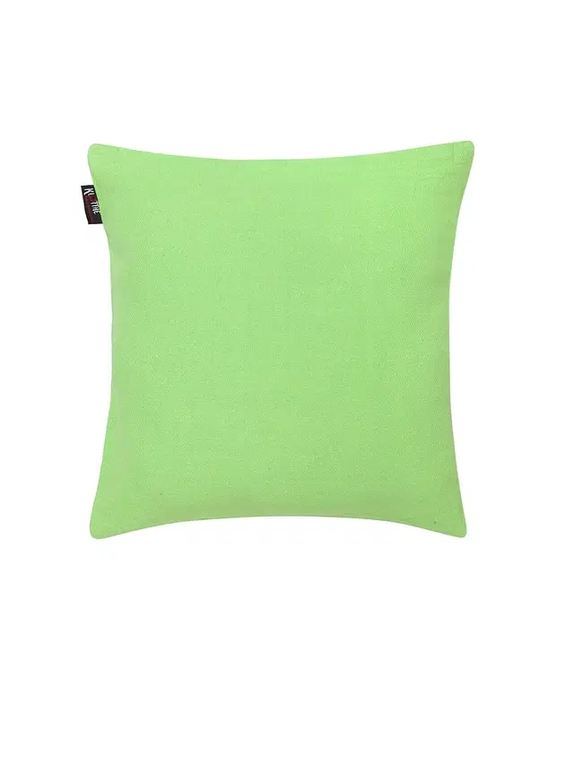 Cotton Cushion Cover, Green, 16x16 inches