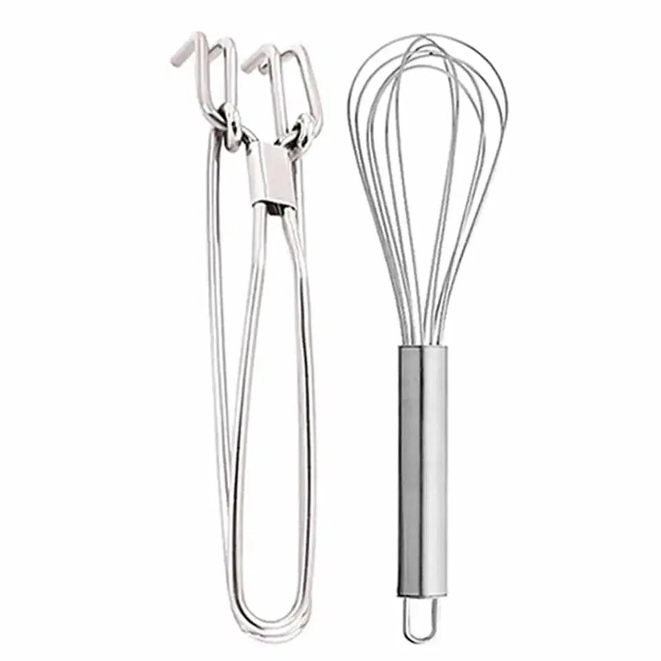 Oc9 Stainless Steel Utility Pakkad & Egg Whisk For Kitchen Tool Set