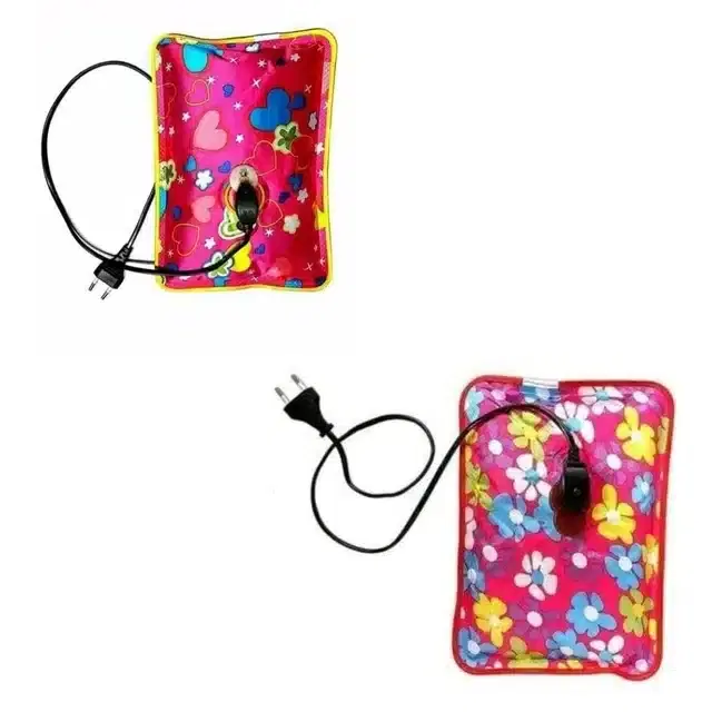Electric Hot Water Bags for Pain Relief, Pack of 2, Multicolor