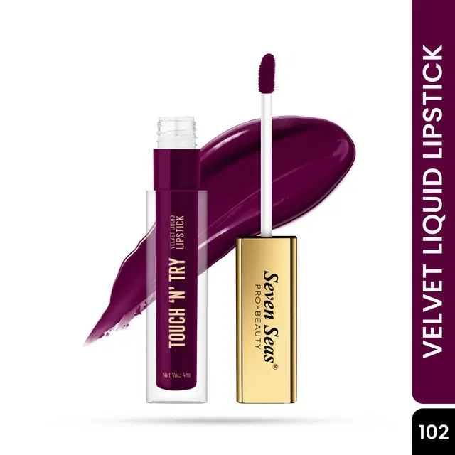 Seven Seas Liquid Lipstick for Women, Purple (4ml)