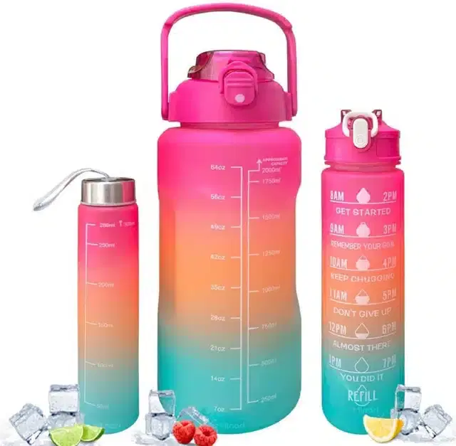 Unbreakable Water Bottles, Multicolor, Set of 3
