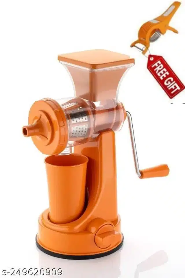 Combo of Manual Fruit Juicer & Free Vegetable Cutter, Orange, Combo of 2