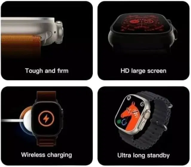 Silicone T800 Ultra Smartwatch, Black