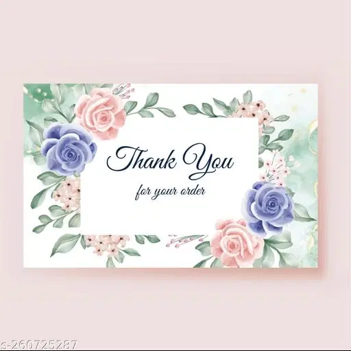 Thank You for Your Order Stickers, Multicolor, 3.5x2.1 inches, Pack of 100
