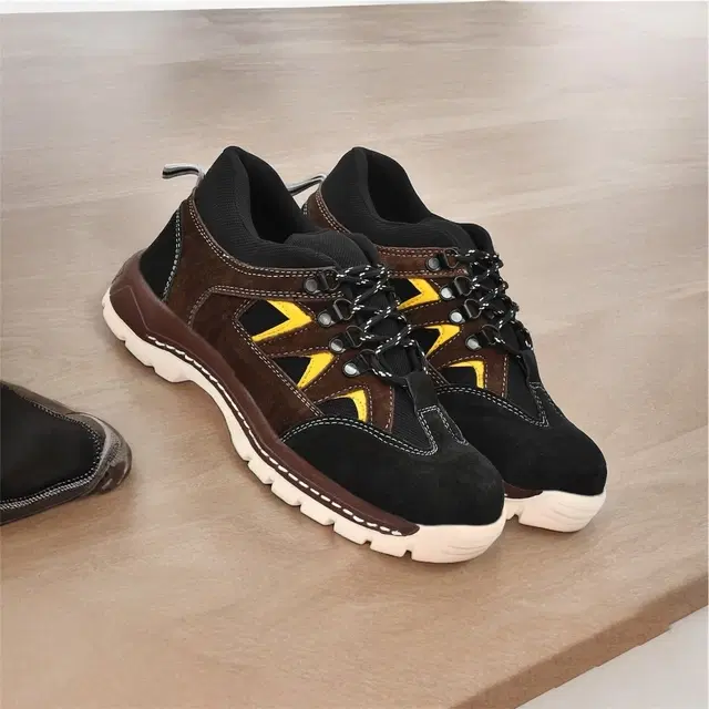 Safety Shoes for Men (Brown, 6)