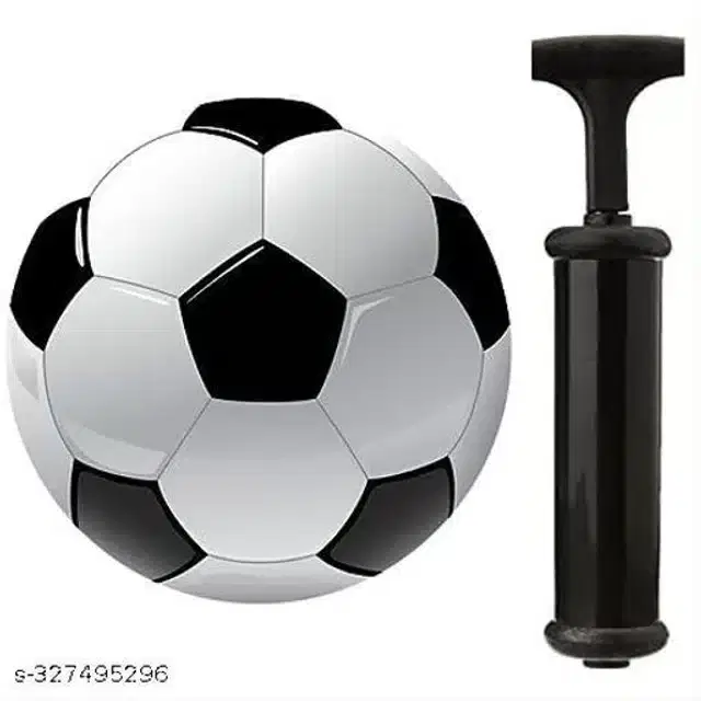 Synthetic Sports Football with Air Pump, Multicolor, Set of 1