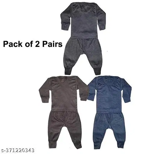 Woolen Thermal Set for Kids, Set of 2 (Multicolor, 0-3 Months)