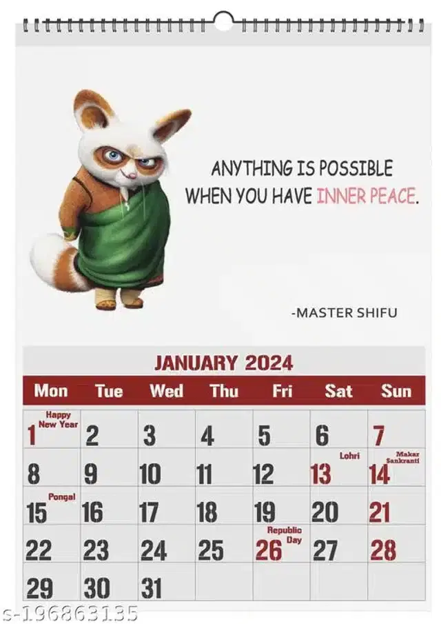 Wall Hanging Calender cum Personal Organiser, Multicolor