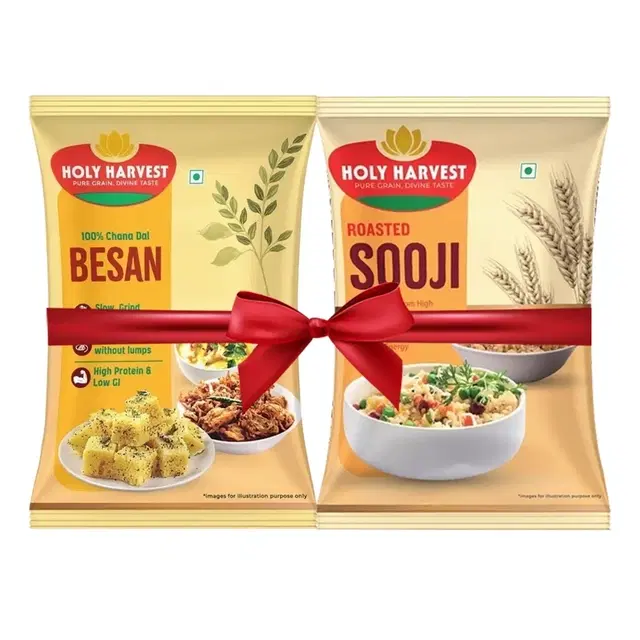 Holy Harvest (Besan 500 g + Sooji 500 g) Combo Pack