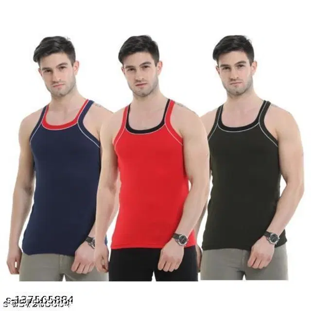 Cotton Vests for Men, Pack of 3 (Multicolor, XS)