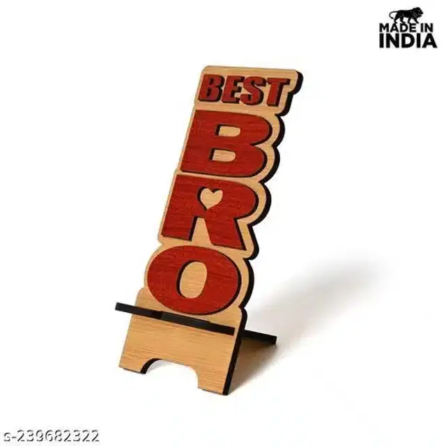 Wooden Mobile Stand, Red & Brown