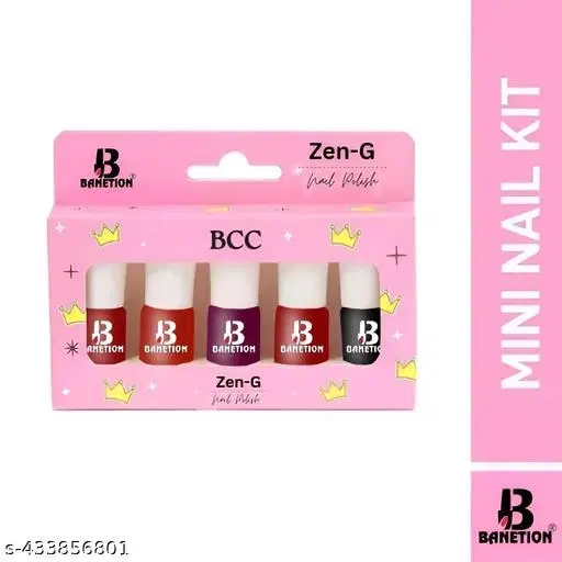 Banetion Matte Nail Polish, Multicolor, Pack of 5
