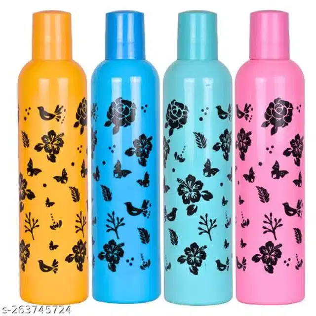 Water Bottle Set, Multicolor, 1000 ml, Pack of 4