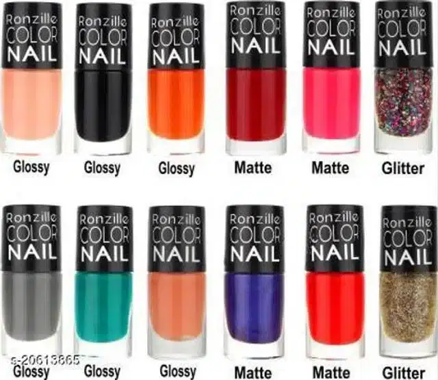 Ronzille Exclusive Nail Polish, Multicolor, 6.5 ml, Pack of 12