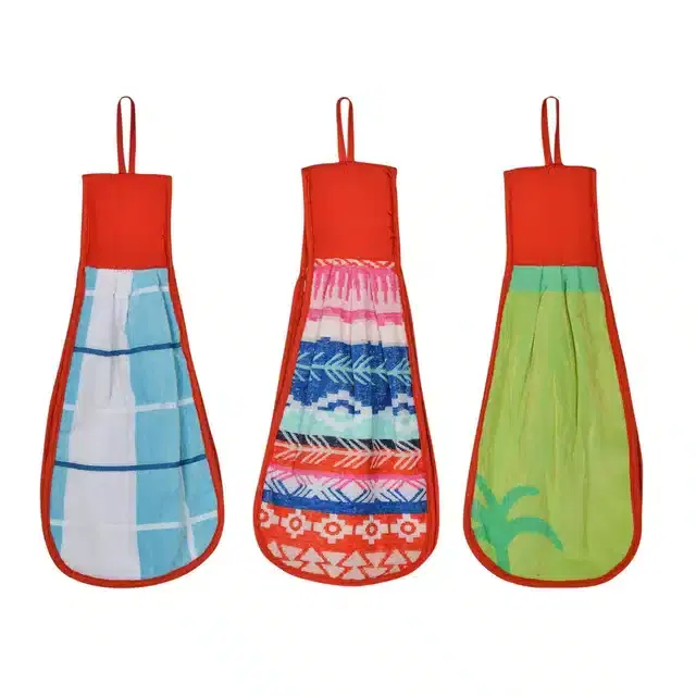 Cotton Hanging Hand Towel, Multicolor, Pack of 3
