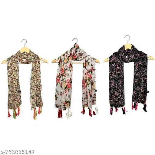 Stylish Ladies Scarves for Women, Pack of 3