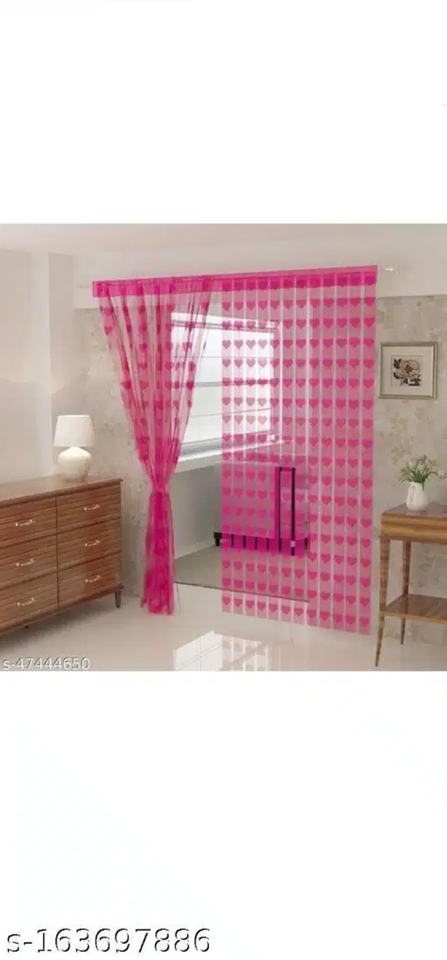 Curtains for Door, Pink, 7x4 feet, Pack of 2