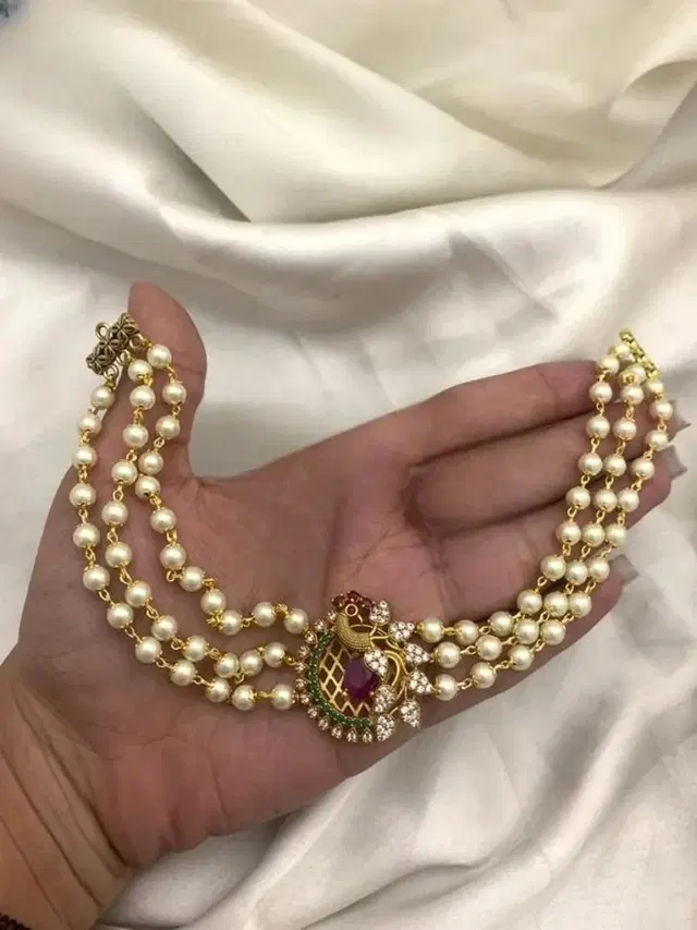Zircon Gold-plated Copper Jewellery Set for Women (Beige, Free Size)