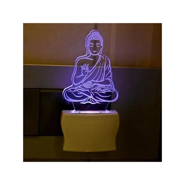 Gautam Buddha 3d Acrylic Led Night Lamp (Plug-in)