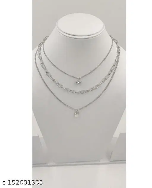 Trendy Minimal Triple Layer Necklace for Womens And Girls