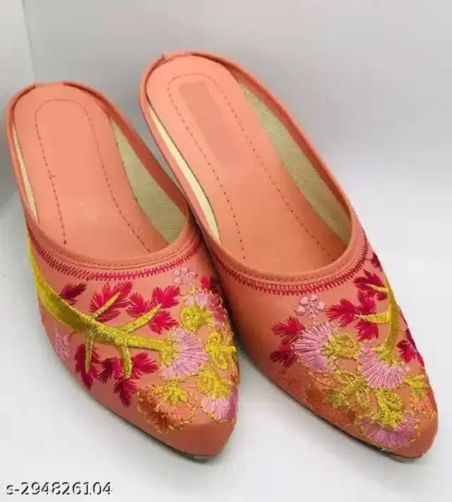 Mojaris for Women (Peach, 6)