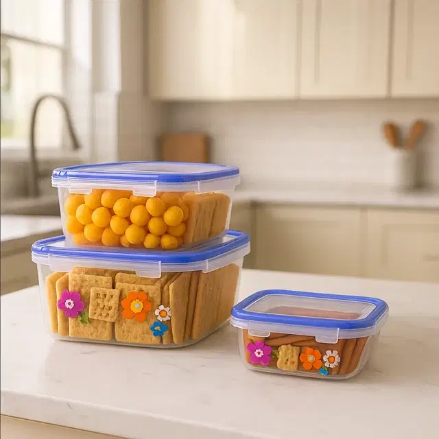 Lock & Seal Square 3 Pcs Set (400ml, 800ml,1400ml)