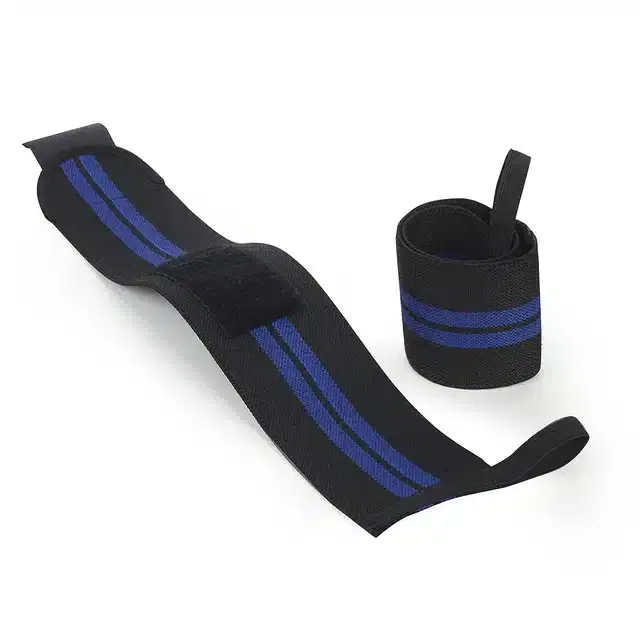 Eastern Club Wrist Support Band with Thumb Loop Strap, Blue & Black, Set of 1
