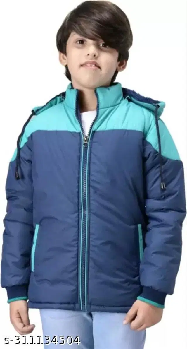 Polyester Jacket for Boys (Blue, 2-3 Years)