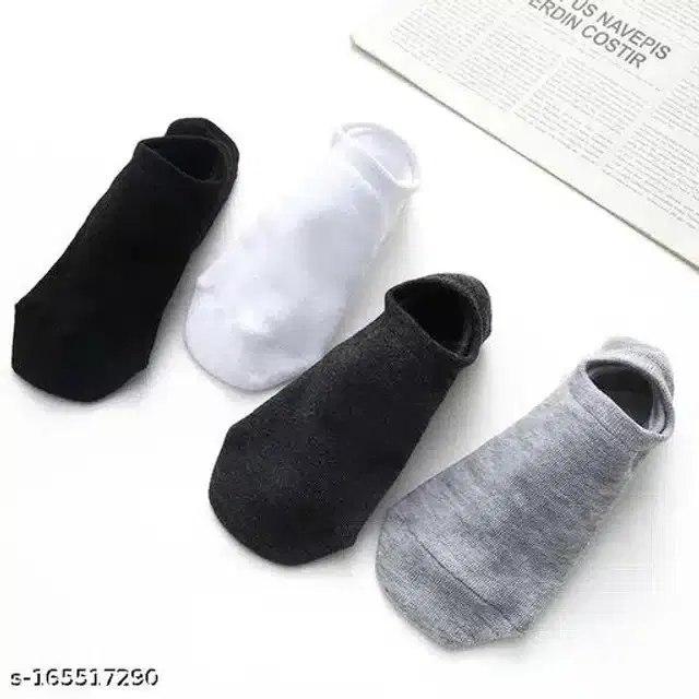 Cotton Socks for Men, Set of 4 (Multicolor)