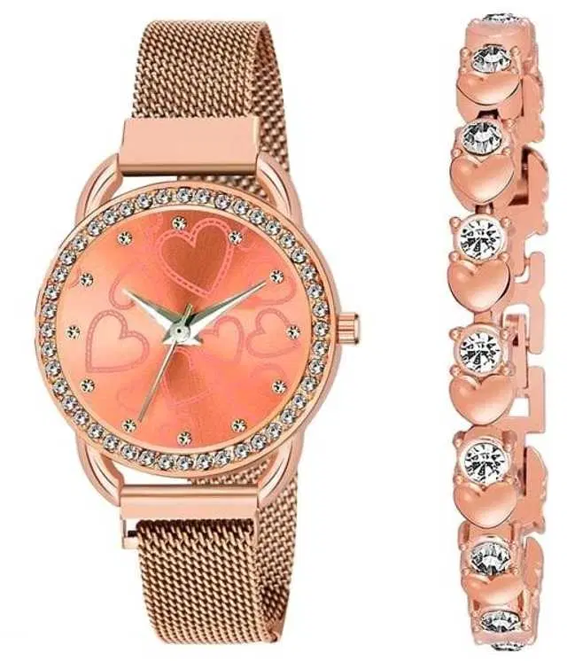 Analog Watch For Womens (Rose Gold) (WS-409)