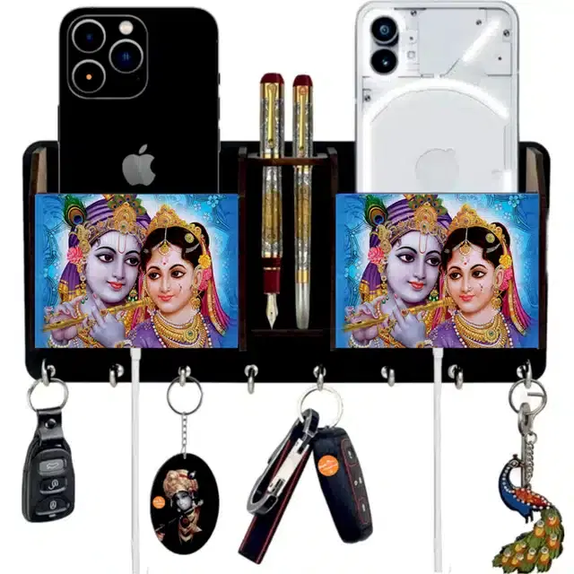 Wooden Key Holder, 9X5x2.5 Inches