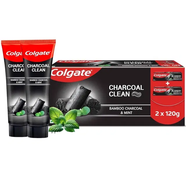 Colgate Charcoal Clean Black Gel Toothpaste 2X120 g (Pack Of 2)