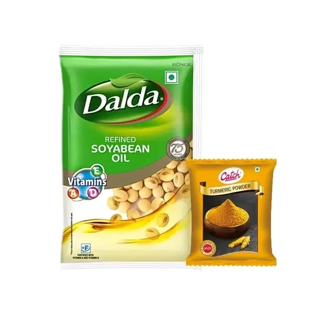 Dalda Refined Soyabean Oil 750 g (Pouch) + Haldi 10 g Free
