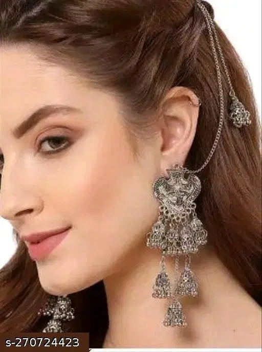 Multi Jhumki Long Chain Earring