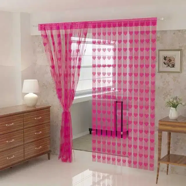 Door Curtain, Pink, 4x7 Feet