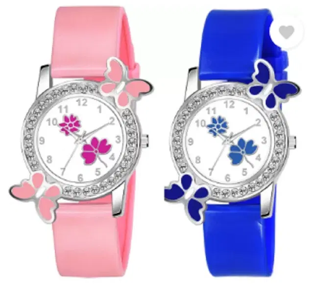 Analog Watch for Women & Girls, Pack of 2 (Multicolor)