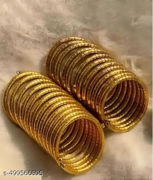 viral spiral gold plated bangles pack of 2