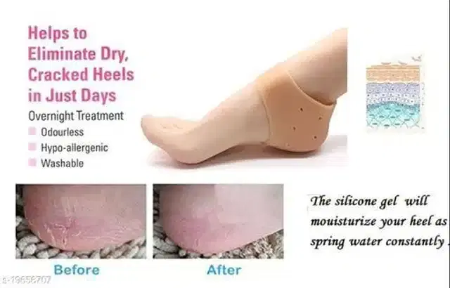 Moisturizing Silicon Gel Socks, Beige