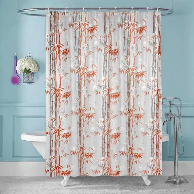 E-Retailer PVC Waterproof Shower Curtain, Orange, 84X54 Inches, SPM-4